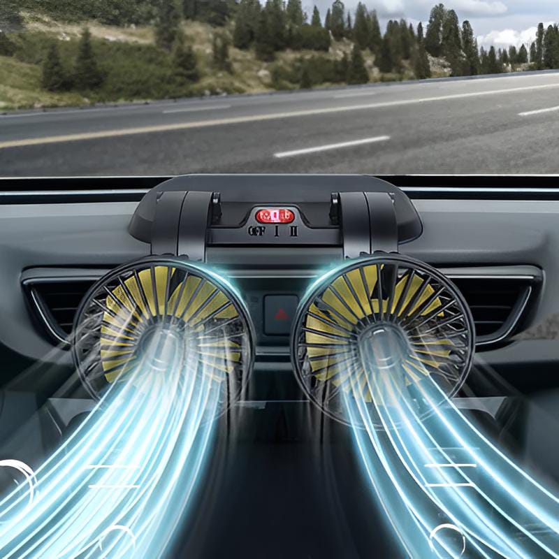 12v Car Dashboard cooling fan, dual head fan 360 degree rotation Fan for Cars - Image 5