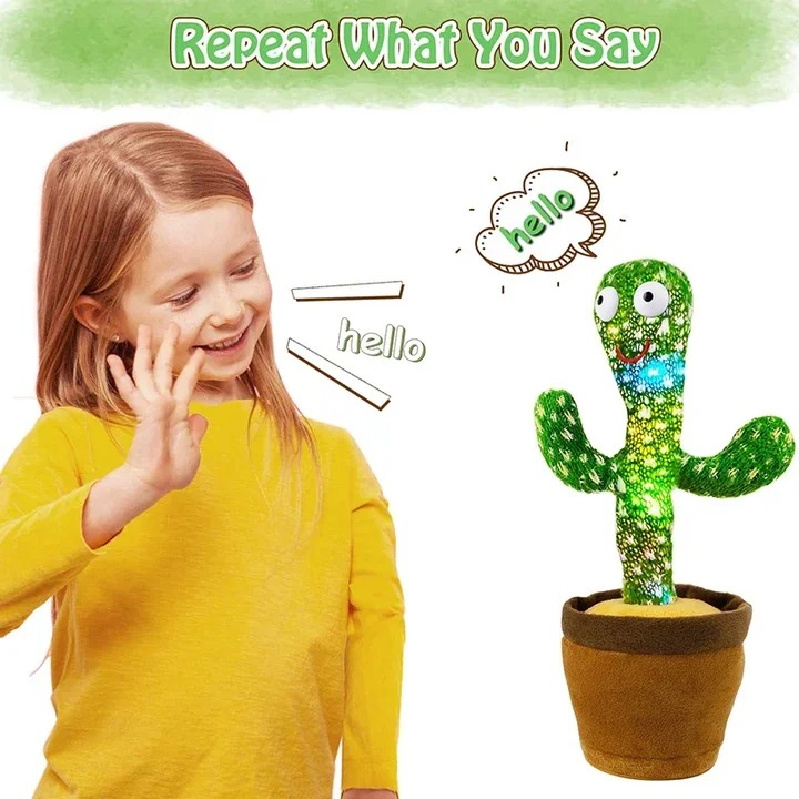 Interactive Dancing Cactus Toy â Singing, Talking, Voice Recording Plush with USB Rechargeable Function â Fun Educational Gift for Babies and Kids (Ages 6 Months & Up) - Rechargeable & With Box - Image 5
