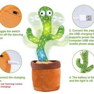 DANCING CACTUS TOY with mufler hat (RECHARGEABLE) (with box)