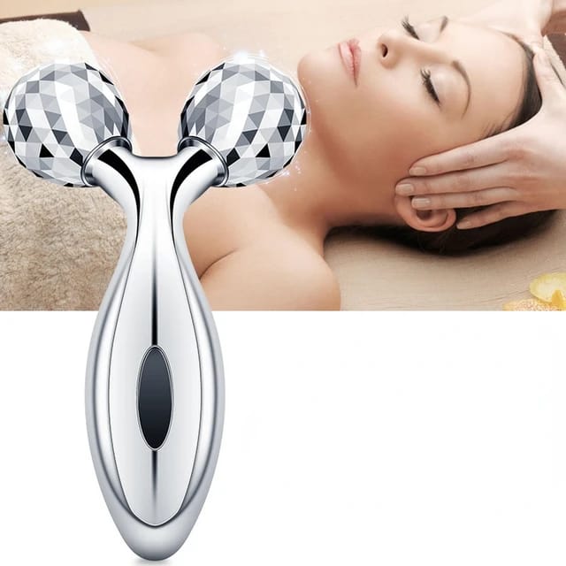 3D Face Massager Roller ? 360? Rotation Handheld Y-Shape Plastic Tool for Face Lifting, Anti-Wrinkle, Skin Firming, and Full Body Relaxation | NM-091 ( Random Color ) - Image 3