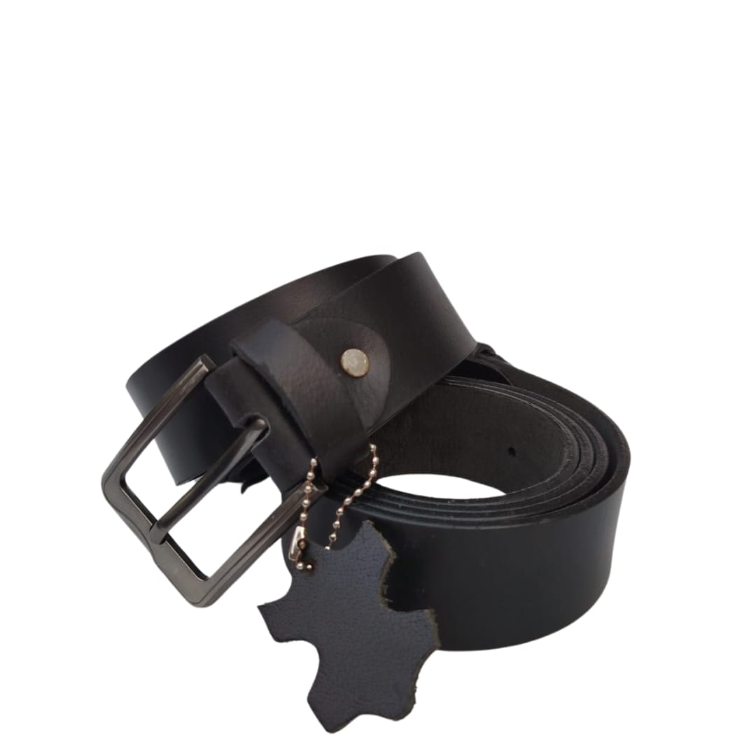 (Big Size) - Men buffalo leather belt | Waist Belt for boys & Mens (Black) - Image 2