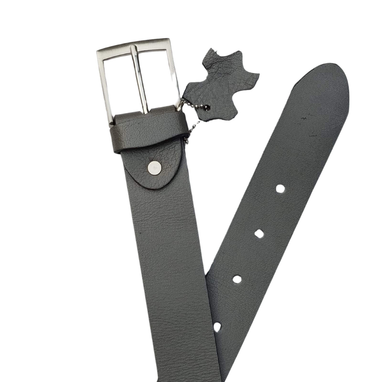 Men Buffalo leather belt grey color | Waist Belt for boys & Mens (Grey) - Image 3
