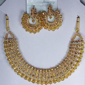Colorful chowker neckless and  crystal round earrings  jewellery set for girls, womans