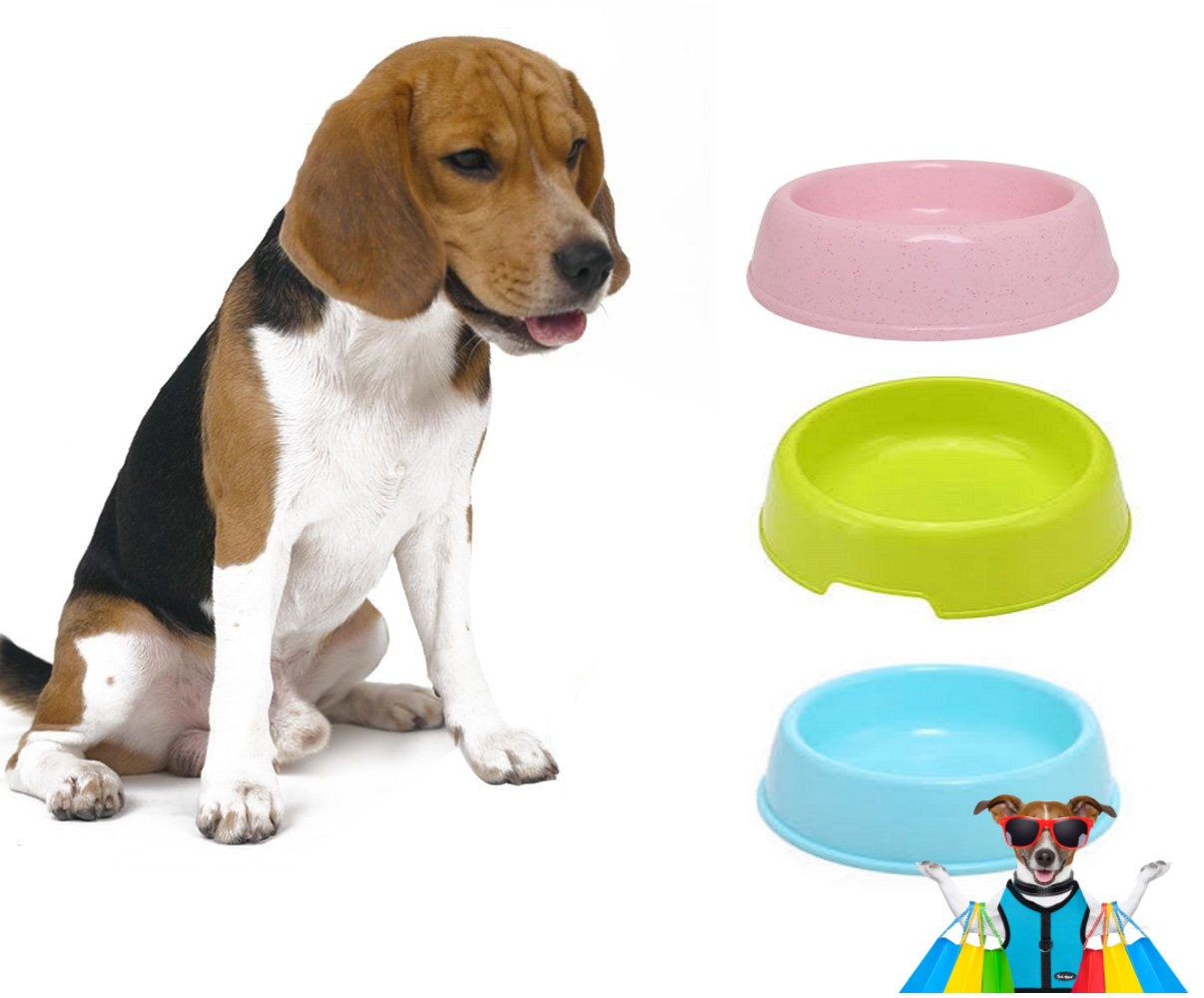 round Shaped food bowl Pet Plastic food bowl (Random Color) 8 inch - Image 3