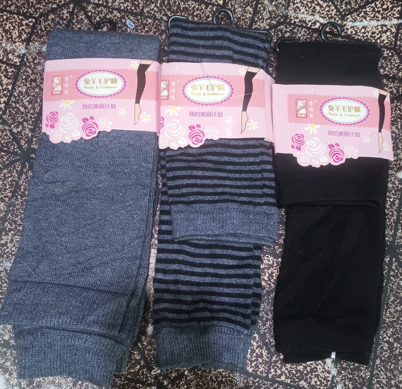 ( pair ) New Women Men Warm Cashmere Wool Knee Warmers Leg Thigh High - Image 3