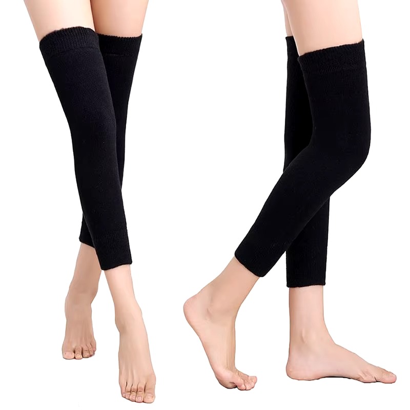 ( pair ) New Women Men Warm Cashmere Wool Knee Warmers Leg Thigh High - Image 2