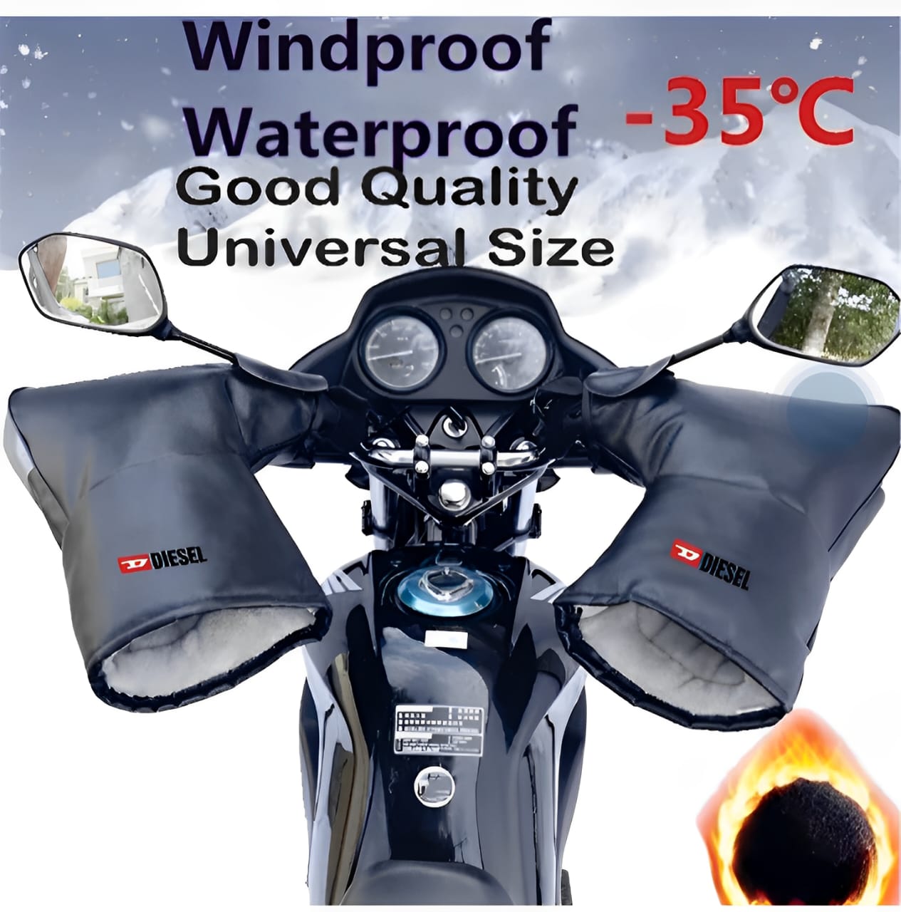 Pair Bike Rider Handle Gloves For Winter Special Quality Waterproof - Image 2
