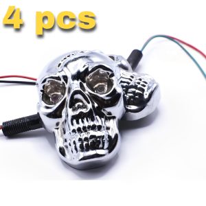 Universal Skull Head LED Turn Signal Indicators â Set of 2/4 for Motorcycles 125cc and 70cc all bikes