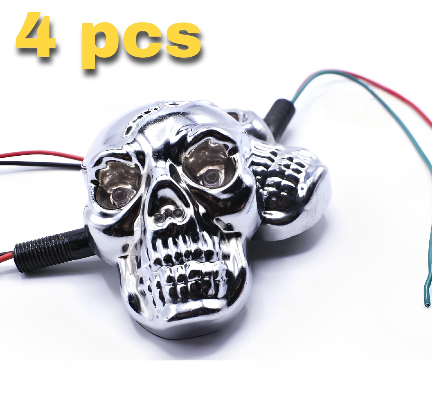 Universal Skull Head LED Turn Signal Indicators â Set of 2/4 for Motorcycles 125cc and 70cc all bikes