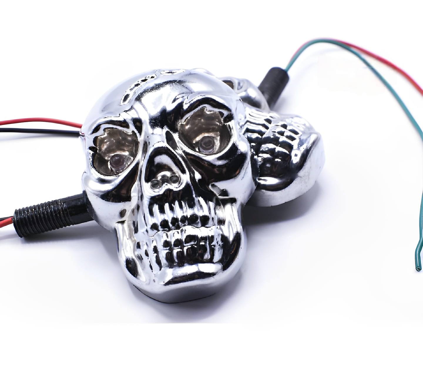 Universal Skull Head LED Turn Signal Indicators â Set of 2/4 for Motorcycles 125cc and 70cc all bikes - Image 2