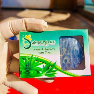 Safwa Organics Neem & Aloe Vera Handmade Soap ? Acne-Fighting Natural Cleanser 100g