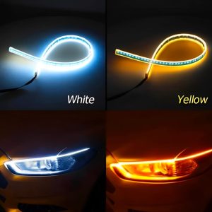 01 Pcs Trending Hub Universal Bike Strip Light â Dual Color Turn Signal (Yellow & White) | Best Quality Strip Light For Motorcycle | Strip Light For Bike