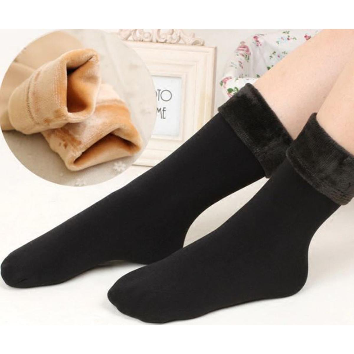 Womenâs Woolen Quarter Socks â Pack of 2 , Soft & Warm Winter Wear, Elegant Style, Flexible Size, Comfortable Daily Use, Available in Black & Skin Colors (1 Pair) - Image 5