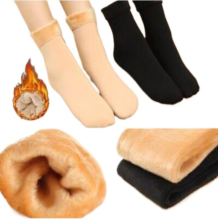 Womenâs Woolen Quarter Socks â Pack of 2 , Soft & Warm Winter Wear, Elegant Style, Flexible Size, Comfortable Daily Use, Available in Black & Skin Colors (1 Pair) - Image 3