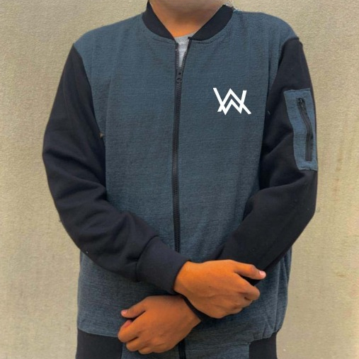 NEW Winter Collection Charcoal Grey WA Printed Zipper Jacket for Men & Boys â Premium Fleece Material, Stylish Bomber Design, Full Front Zipper Closure - Image 2