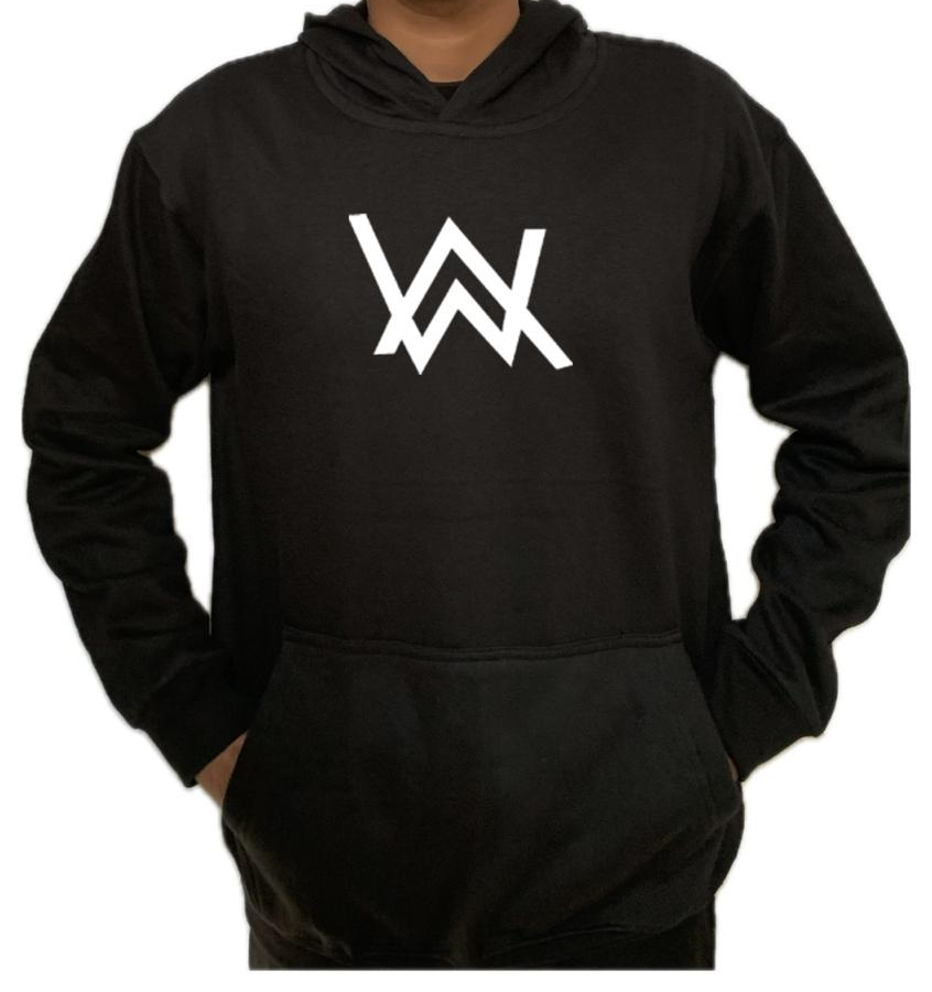 New Summer Collection Full Black Hoodie with WA Print for Men and Boys â Comfortable, Fashionable & Casual Wear - Image 3
