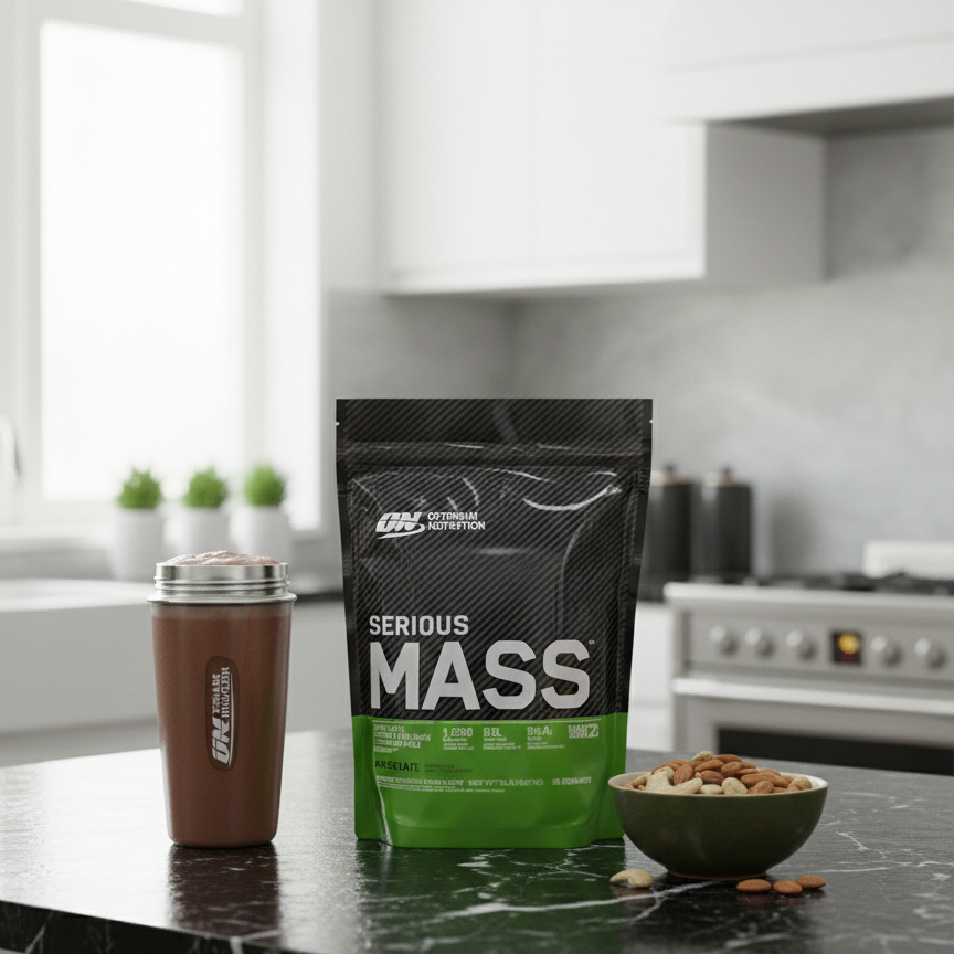 Optimum Nutrition Serious Mass High-Calorie Chocolate Weight Gainer Protein Powder for Muscle Building, Strength & Healthy Weight Gain - 2lbs