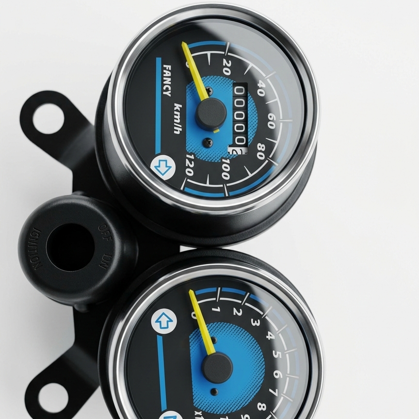 Double Round Fancy Meter Speedometer RPM for Honda 125 Motorcycle â Dual Analog Speed & RPM Gauge (Without Switch) - Image 2