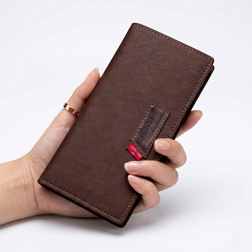 Modern Touch Long Wallet - Stylish Organizer with 14 Card Slots & Zipper Pocket - Image 4