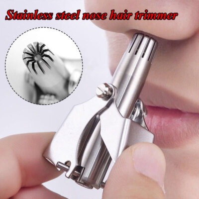 Mini Portable Stainless Steel Nose Hair Trimmer Manual Safe Grooming Tool for Men & Women - Image 3