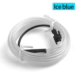 Flexible EL Wire LED Strip Car Interior Ambient Light â Ice Blue Cigarette Lighter Powered wire Strip 2 Meters