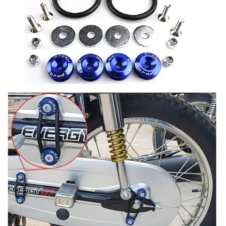 Motorcycle Fancy Chain Cover Bolts with Washer 4 Pcs Set â Red, Golden, Blue - Image 3