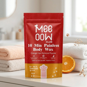 Meeoow Club 10 Min Painless Body Wax  Orange Hair Removal Powder for Smooth Skin - 100g