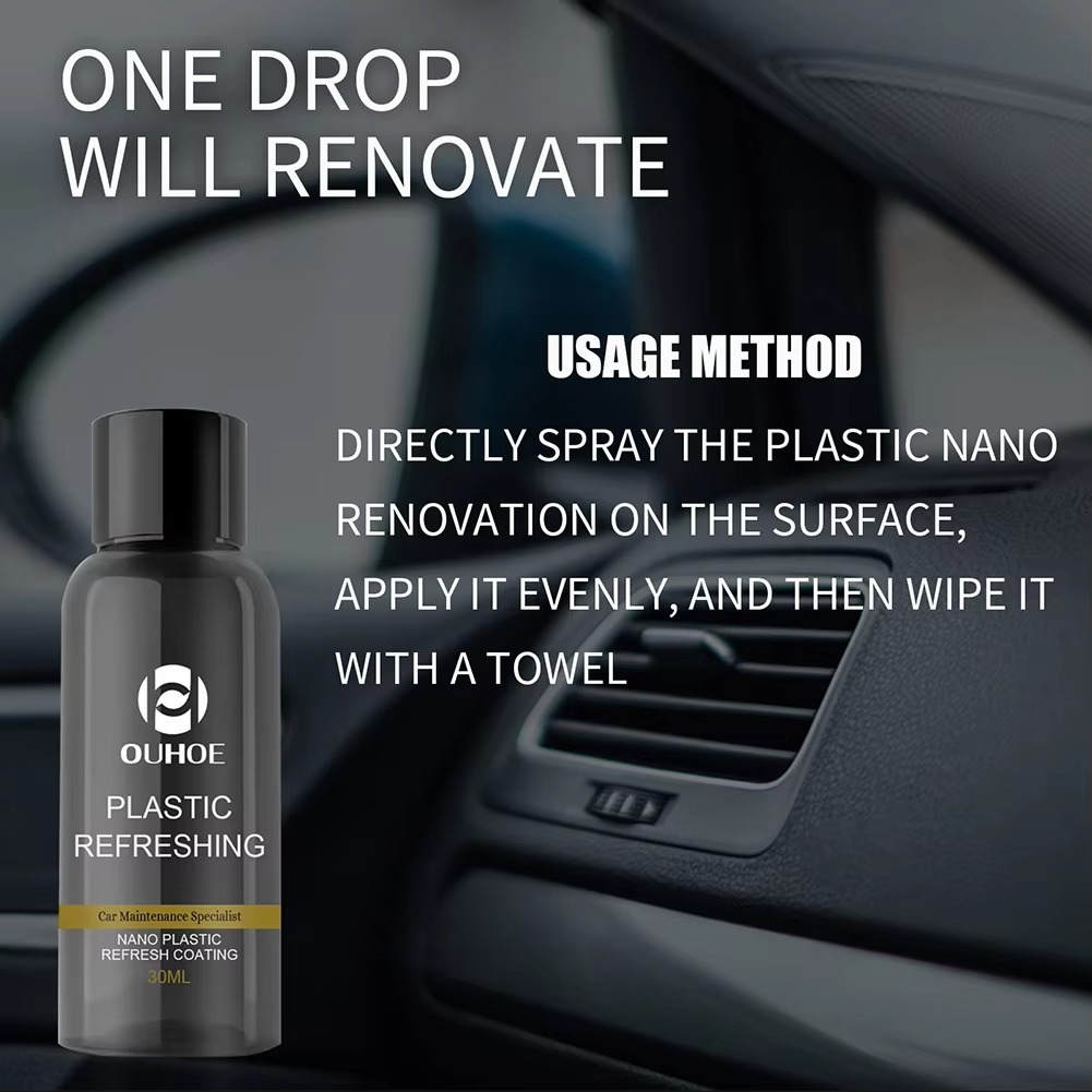 Ouhue Plastic Refreshing Nano Coating â Advanced Car Interior And Exterior Plastic Restorer For A Like-New Shine And Long-Lasting Protection