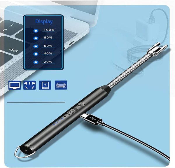 Arc Lighter With Usb Charging | Flameless Windproof | LED Battery Display | Safety Switch | Rotate 360 Degrees(random colors) - Image 2