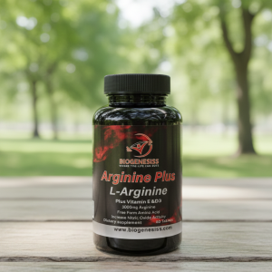 Biogenesiss Arginine Plus Premium L-Arginine Complex  1000mg Free Form Amino Acid with Vitamins E & D3 for Nitric Oxide Boost, Circulation, and Muscle Recovery (60 Tablets)