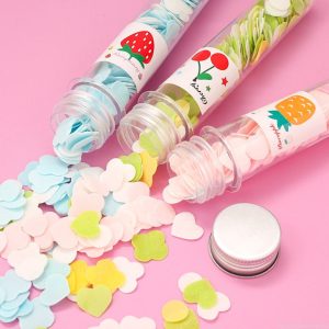 120pcs Disposable Paper Flower Soap Tube  Portable Handwash Sheets for Kids & Adults | Travel-Friendly Pocket Soap Flakes
