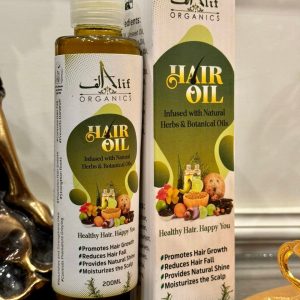 Alif Organics Natural Hair Oil | Infused with Herb & Botanical Oils | Promotes Growth & Reduces Hair Fall | 200ML