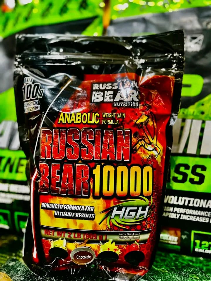 Russian Bear 10000 Chocolate Anabolic Weight Gain Formula | High-Calorie Mass Gainer for Extreme Muscle - 2lbs Growth & Strength - Image 4