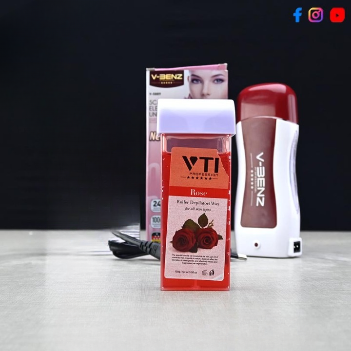 V-BENZ Original Electric Roll On Wax Depilator Heater Hair Removal Machine (Wax Cartridge Included) Model: V-5889