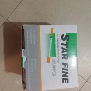 Star Fine Insulin Syringes  100 Pcs Box | Ultra-Fine Needle, Sterile & Single-Use Medical Syringes