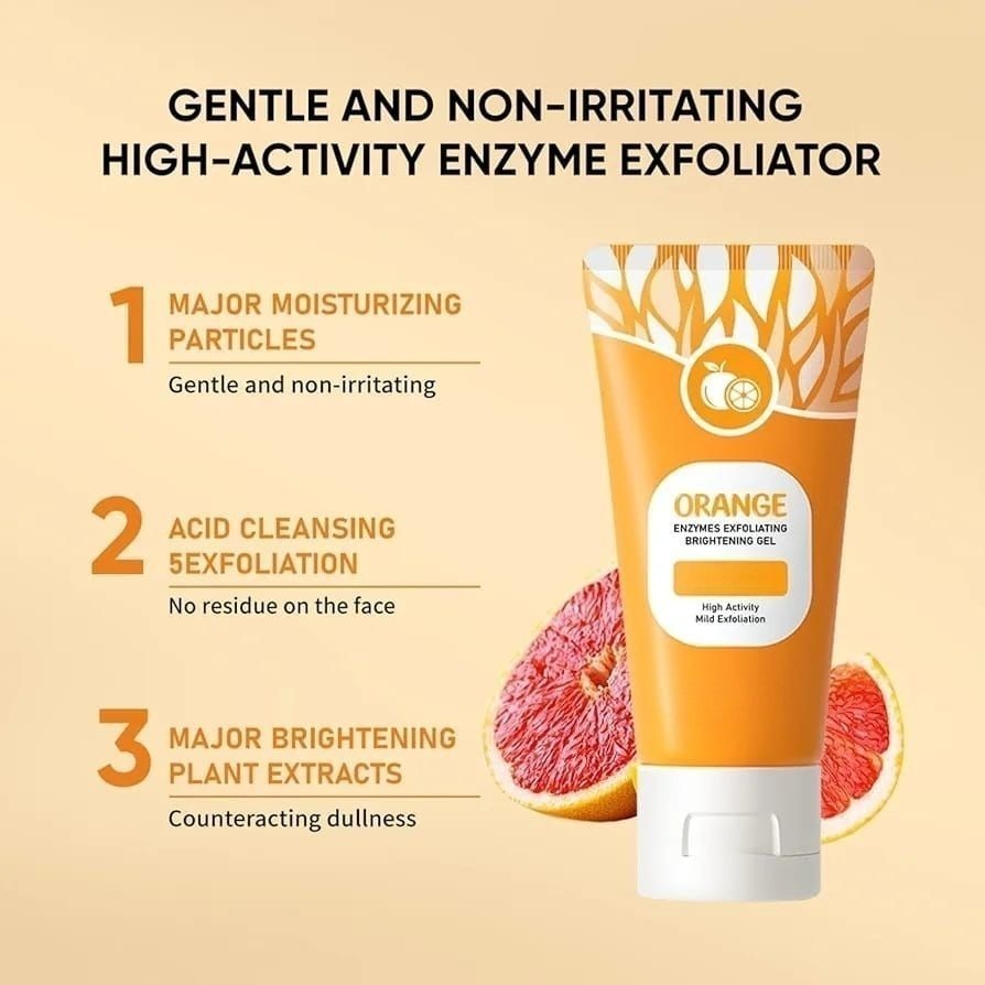Orange Enzyme Exploiting Gel Brightening, Exfoliating & Nourishing Citrus Skincare for Radiant, Healthy, Glowing Complexion Every Day (80gm) - Image 2