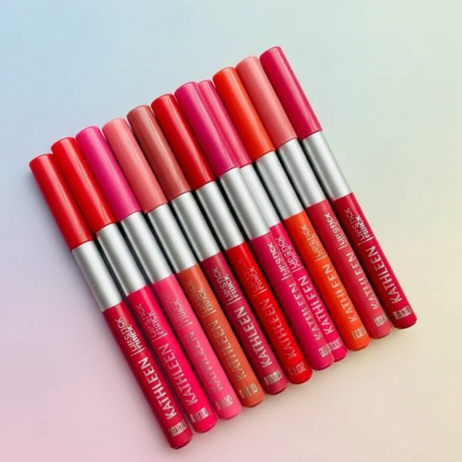 Kathleen High Pigmented Lip Pencil Smooth Creamy Texture | Multicolor Shades | Pack of 6 & 12 - Image 3