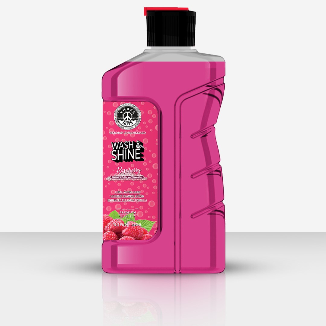 THREE GUYS Wash & Shine Shampoo Raspberry | Premium German Car Shampoo | High Foam, Deep Cleaning & Brilliant Shine - Image 2