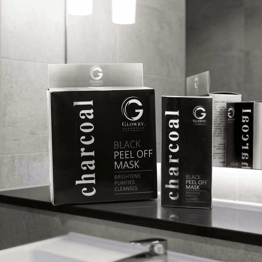 GLOWRY Charcoal Black Peel Off Mask for Deep Cleansing & Detox | Natural Bamboo Charcoal Face Mask for Blackhead Removal & Skin Brightening - Image 3