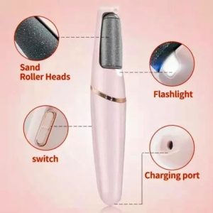 WEIMEI Electronic Pedicure Tool  Rechargeable Electric Foot File Callus Remover with Dual Speed & 2 Replacement Roller Heads