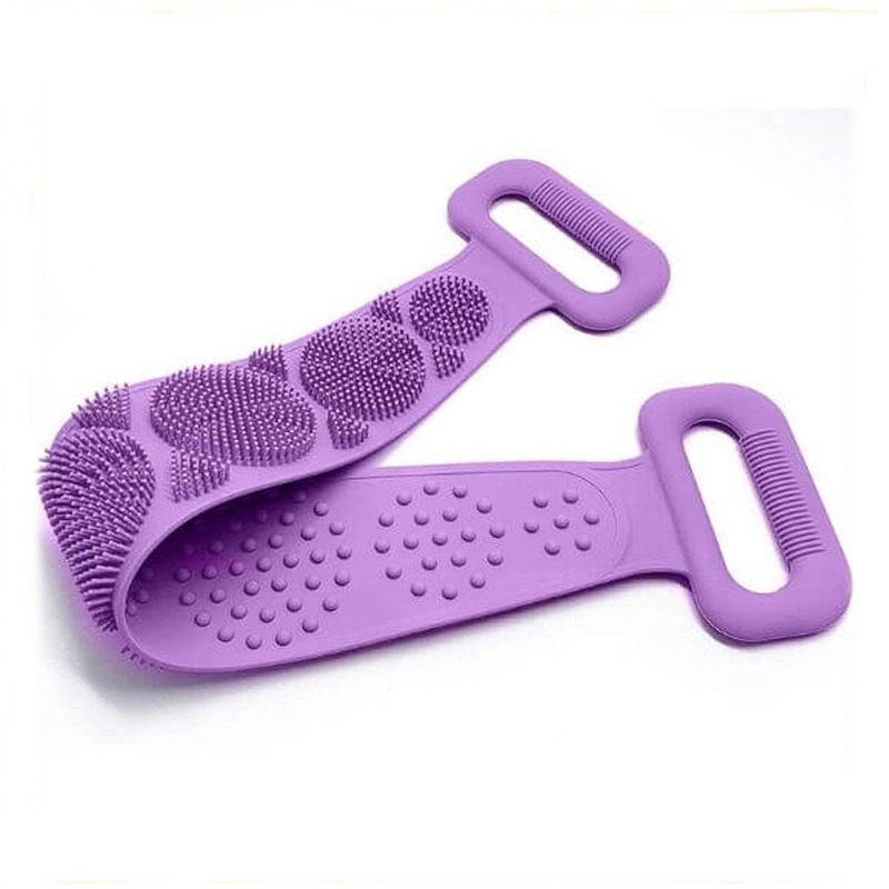 Silicone Back Scrubber Strap | Soft Exfoliating Body Wash Belt for Bath & Shower (Random Color) - Image 2