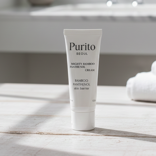 Purito Seoul Mighty Bamboo Panthenol Cream Smooth Hydration Gentle Care Easy Absorption - 100ML - Image 3