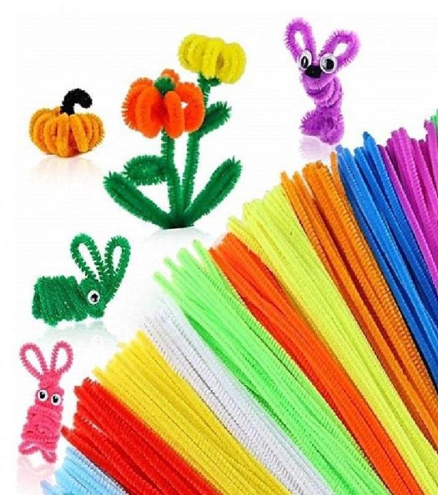 50 Pcs Colorful Pipe Cleaner Sticks for Arts & Crafts – DIY Chenille Stems for Kids Project - Image 3