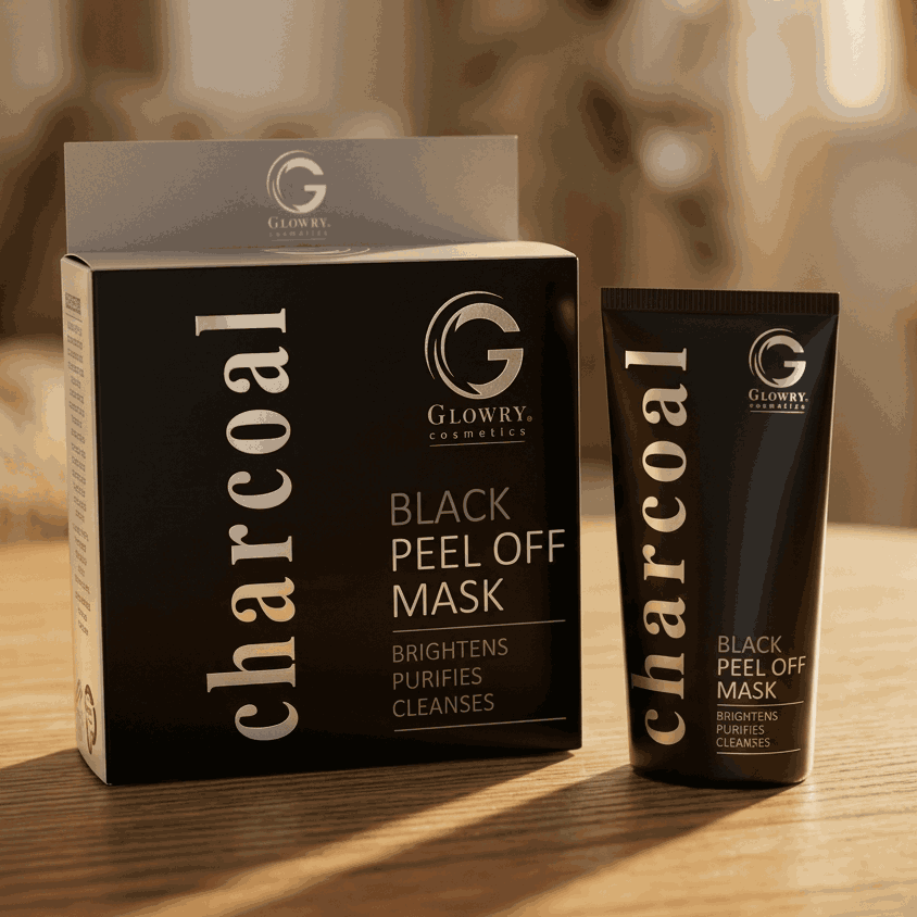 GLOWRY Charcoal Black Peel Off Mask for Deep Cleansing & Detox | Natural Bamboo Charcoal Face Mask for Blackhead Removal & Skin Brightening - Image 2