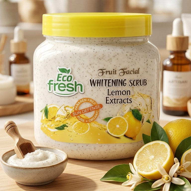 Eco Fresh Whitening Scrub 300ML Deep Cleansing & Brightening Face and Body Scrub - Image 4
