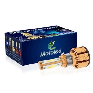 M3 LED Motorbike Headlight Bulb with Cooling Fan â 55W 3-Color Flash (White/Yellow/High Beam) Waterproof Universal Fit