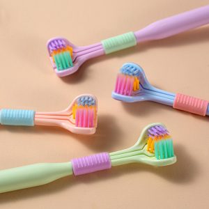 Three Sided Soft Hair Toothbrush Wrap Around Deep Cleaning Manual Toothbrush For Adults And Children Comfortable Grip