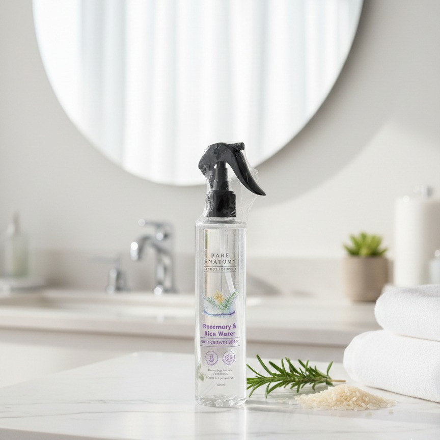 Bare Anatomy Rosemary & Rice Water Hair Growth Spray 200ml | Strengthen & Thicken Hair | Made In India - Image 5