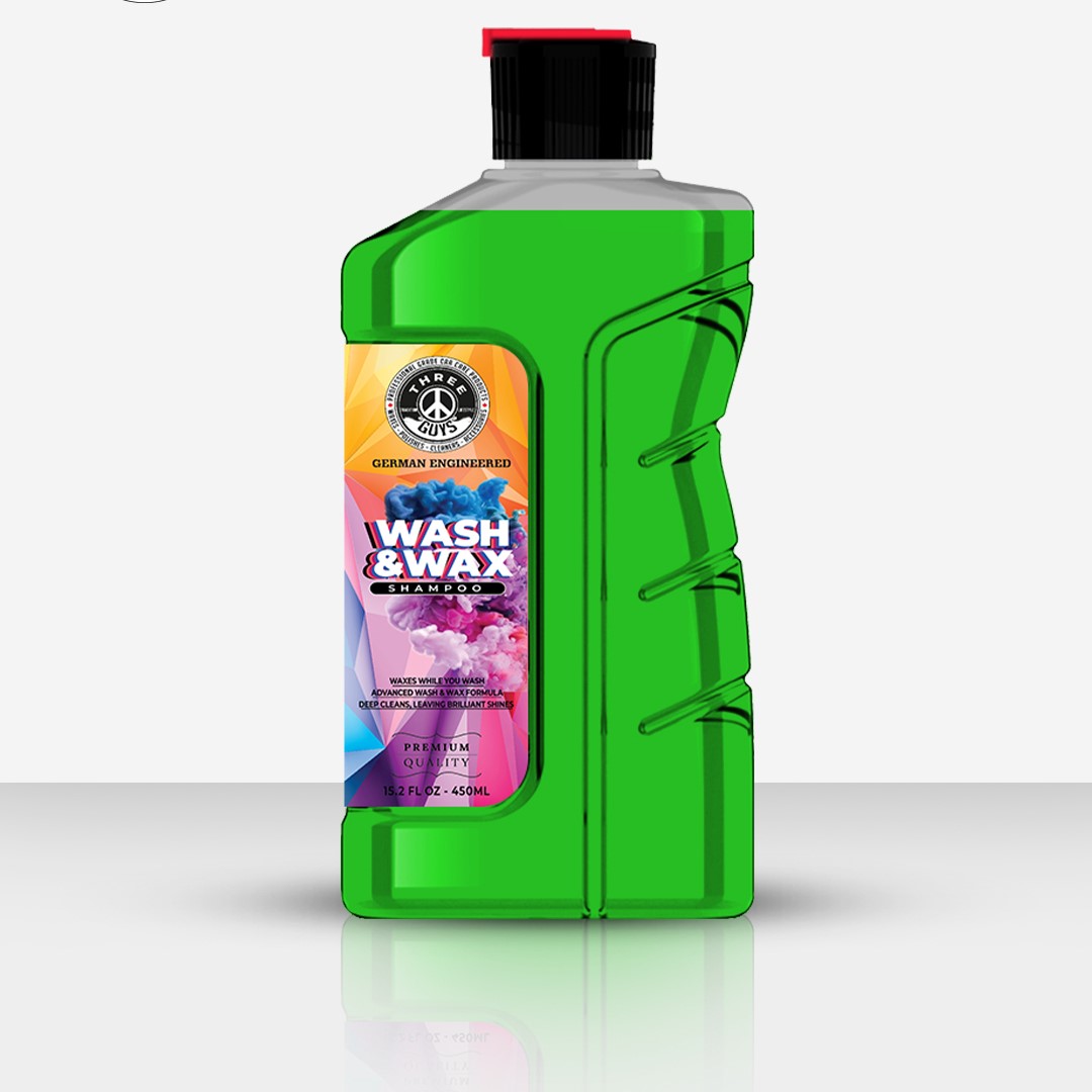 THREE GUYS Wash & Wax Shampoo | German-Engineered 2-in-1 Car Wash | Carnauba Wax Beads & High Foam Formula - Image 2