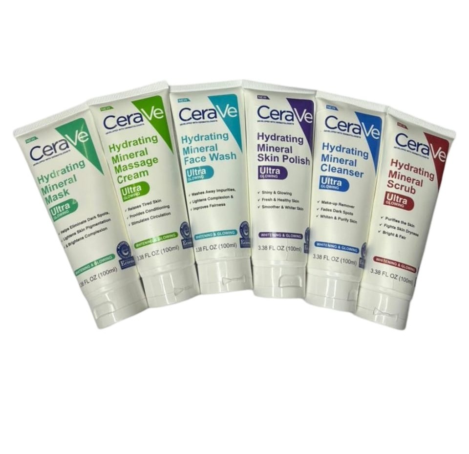 CeraVe 6 In 1 Hydrating Mineral Facial Kit For Deep Cleansing, Brightening And Glowing Skin - Image 2